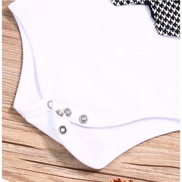 Baby Boy Set Cloths Outfit Plaids Tuxedo - Picture 5 of 7